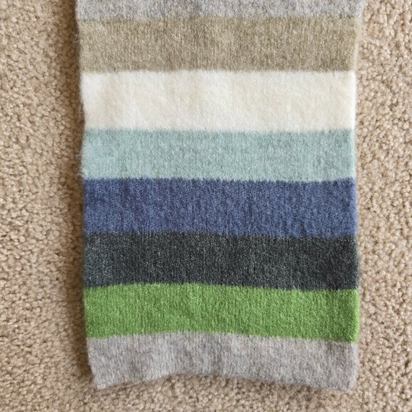 NWOT Striped Green Blue Grey Scarf - Picture 2 of 5